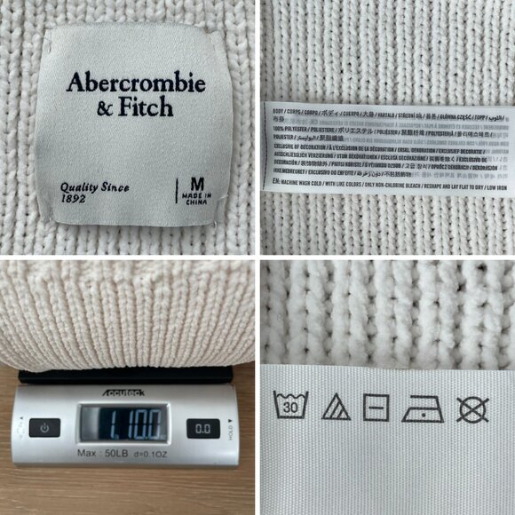 Abercrombie & Fitch Sweater Women Medium Cardigan Ivory Cream Knit Chenille - Picture 12 of 12